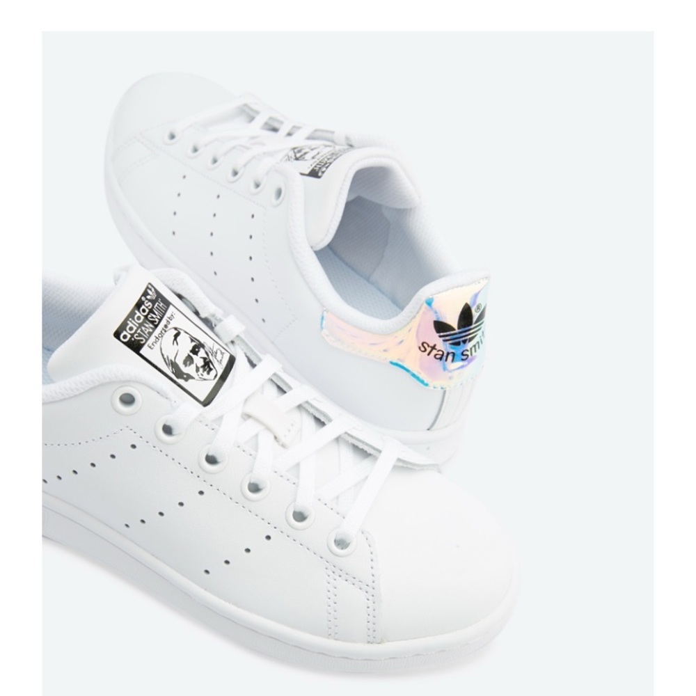 Rare Adidas Stan‎ Smith White Leather Shoes with holographic detailing
